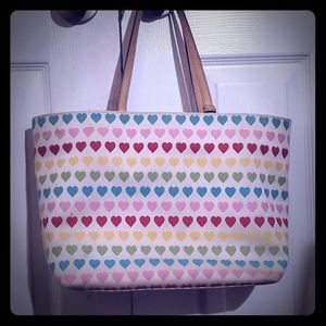 Dooney & Bourke Rainbow Heart Lg canvas Tote